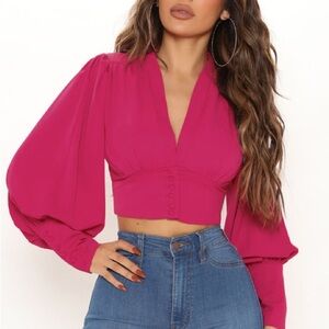 Fashion Nova Vibrant Red Blouse